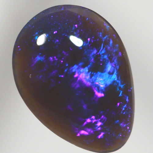 SOLID BLACK CRYSTAL OPAL Bright peacock purple blue 